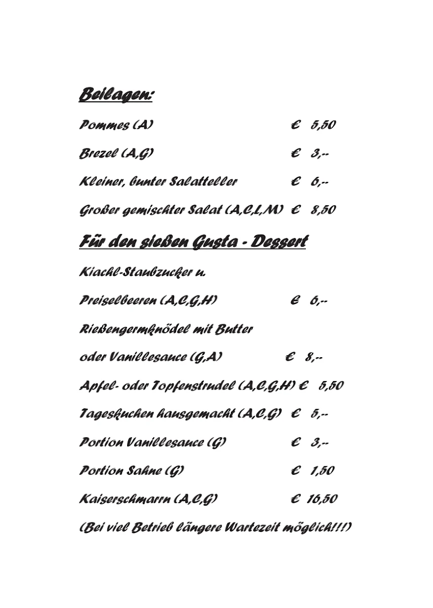 Speisekarte photo 2