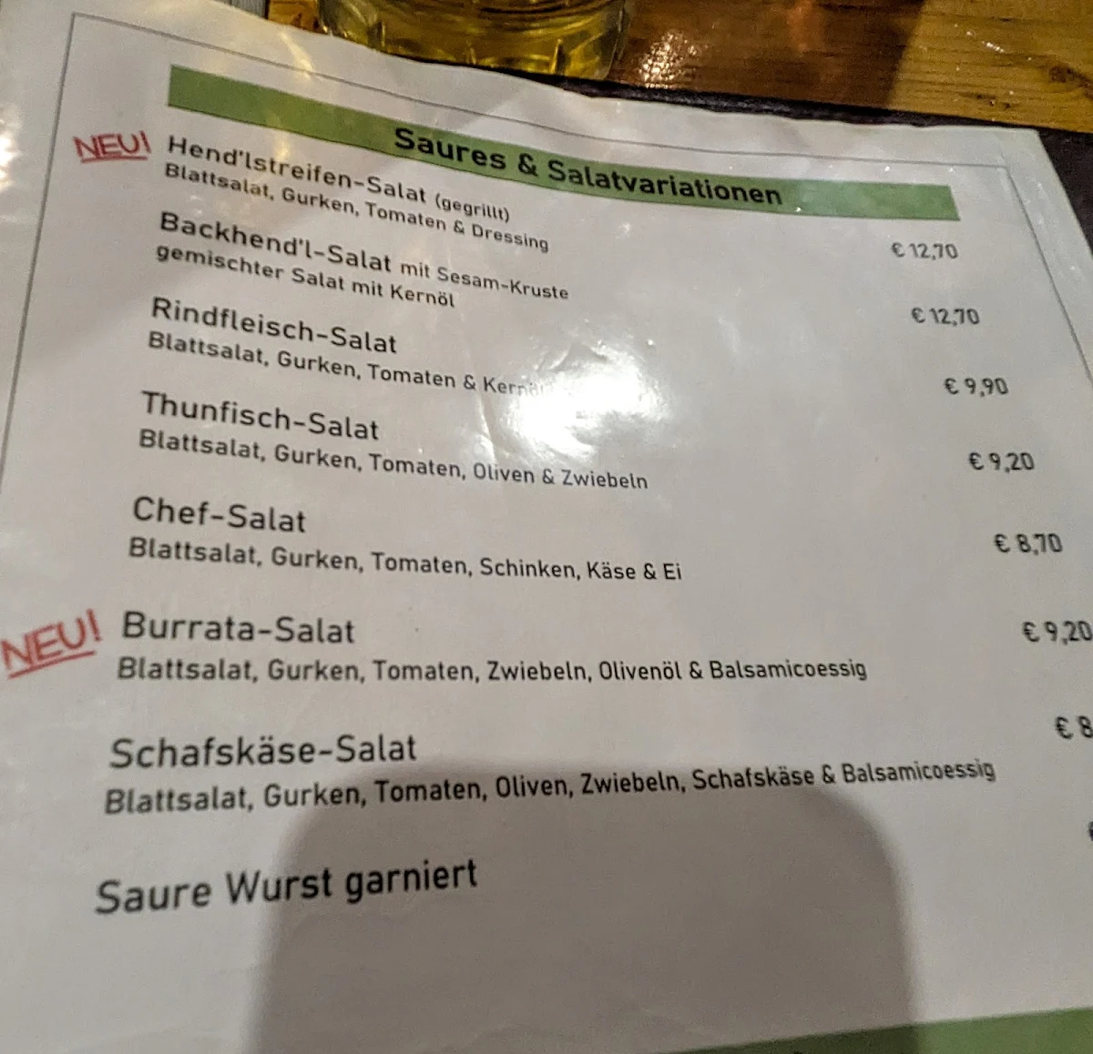 Speisekarte photo 2