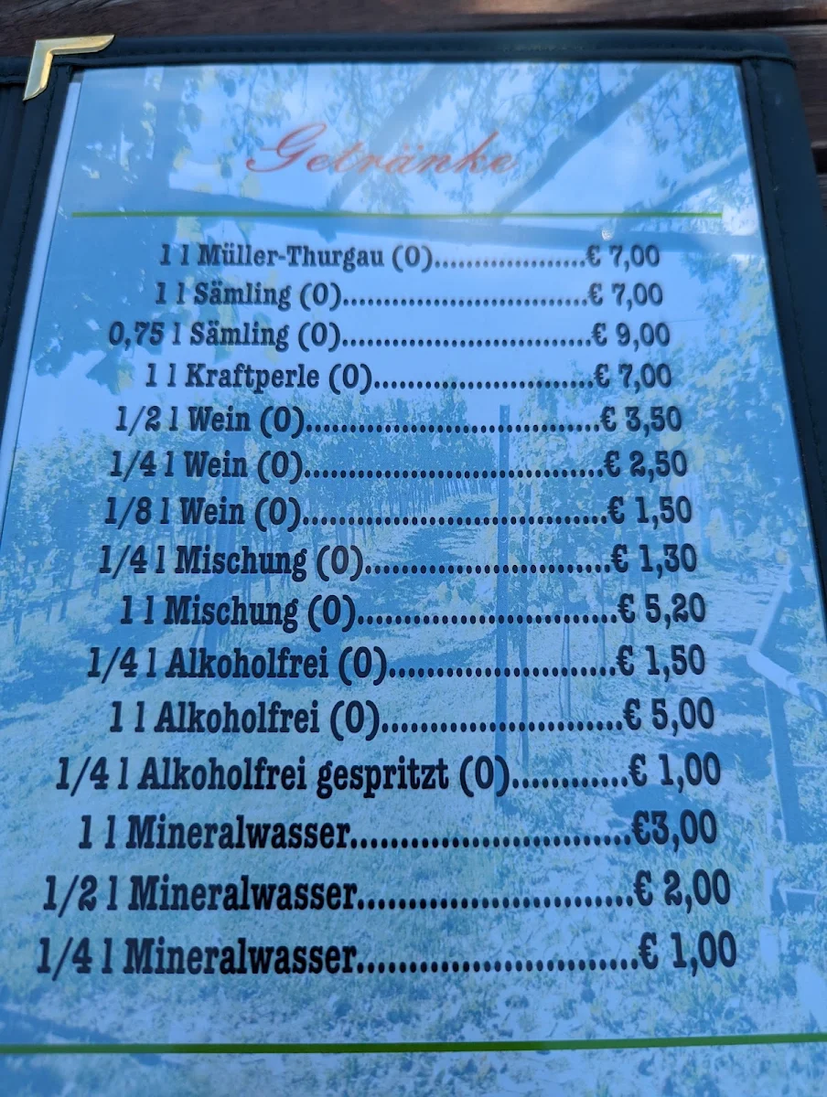 Speisekarte, Buschenschank Trummer