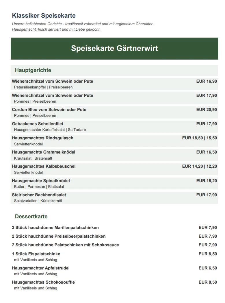 Speisekarte photo 1