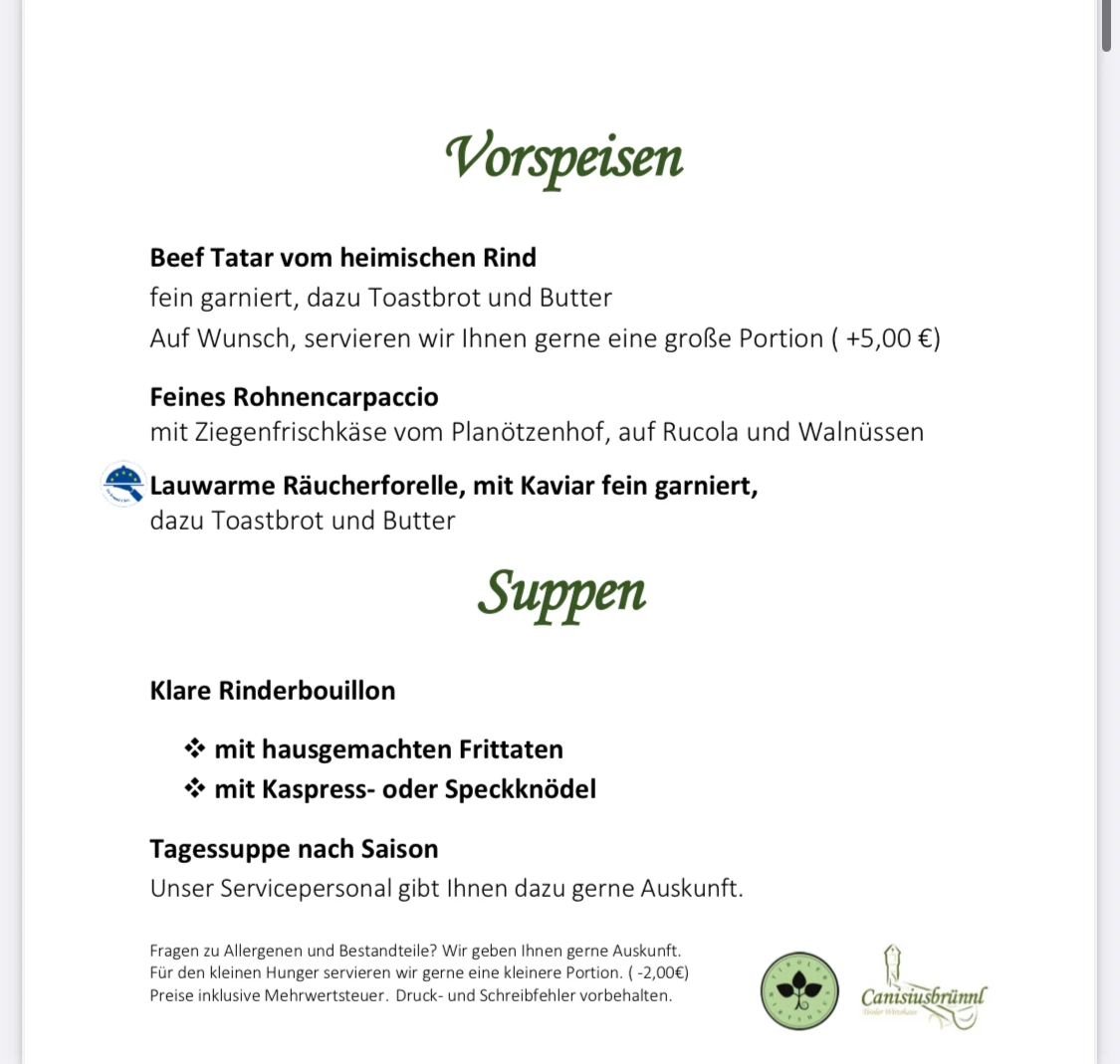 Speisekarte photo 1