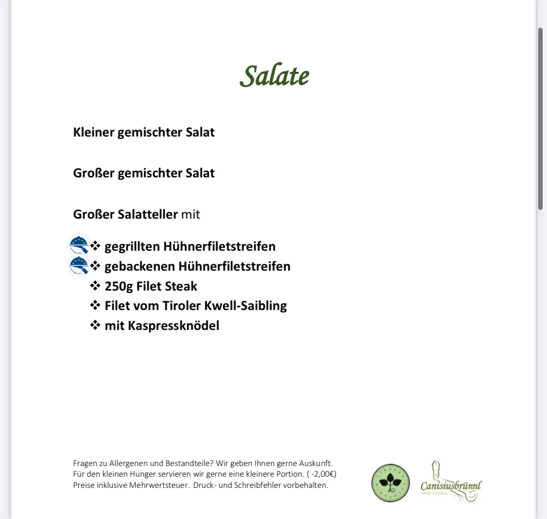 Speisekarte photo 10