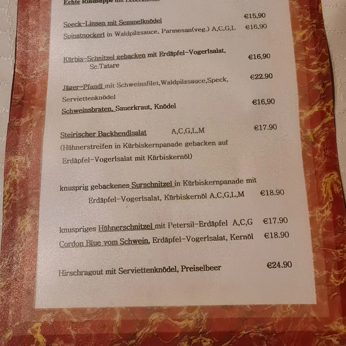 Speisekarte photo 1