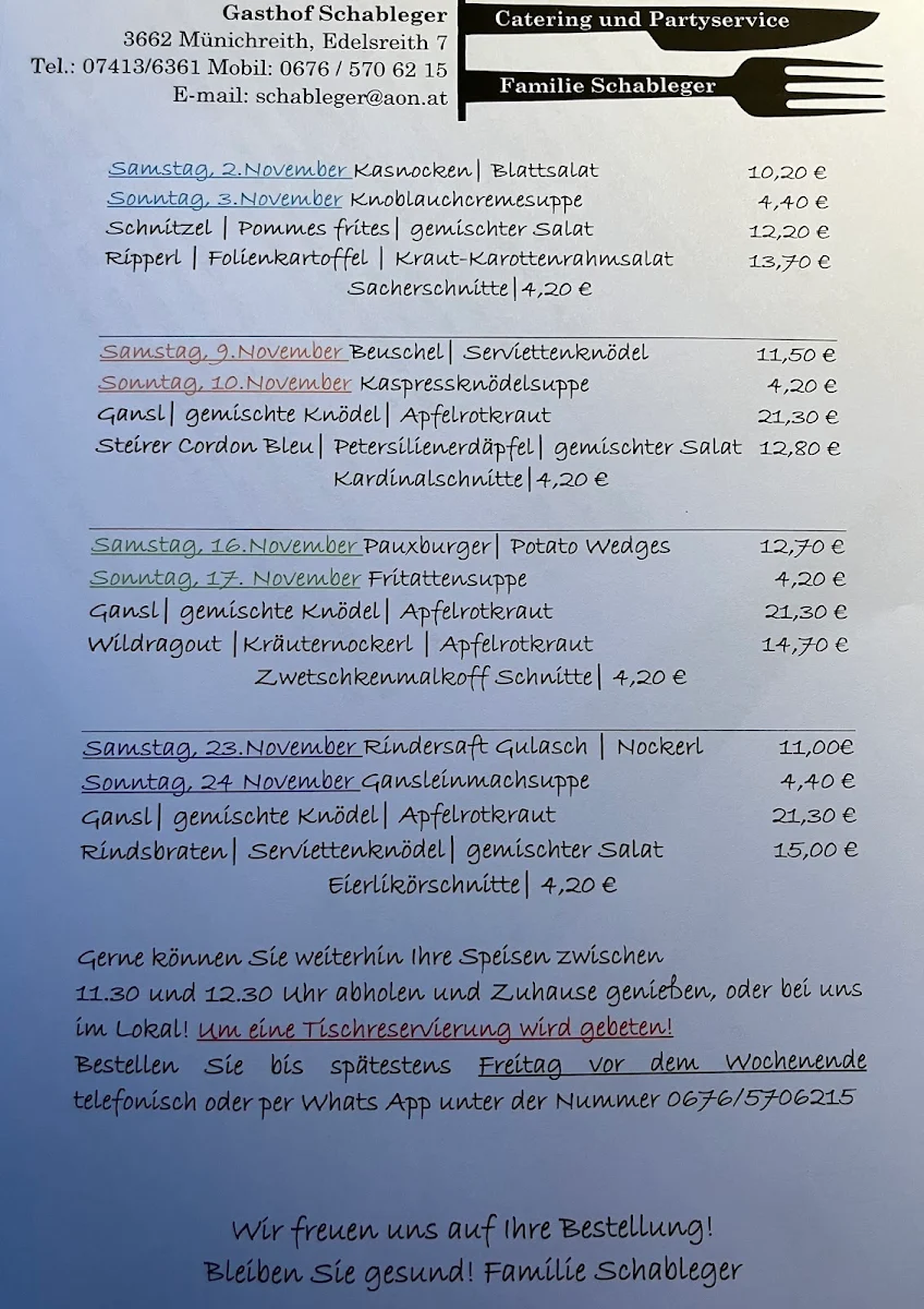 Speisekarte photo 1