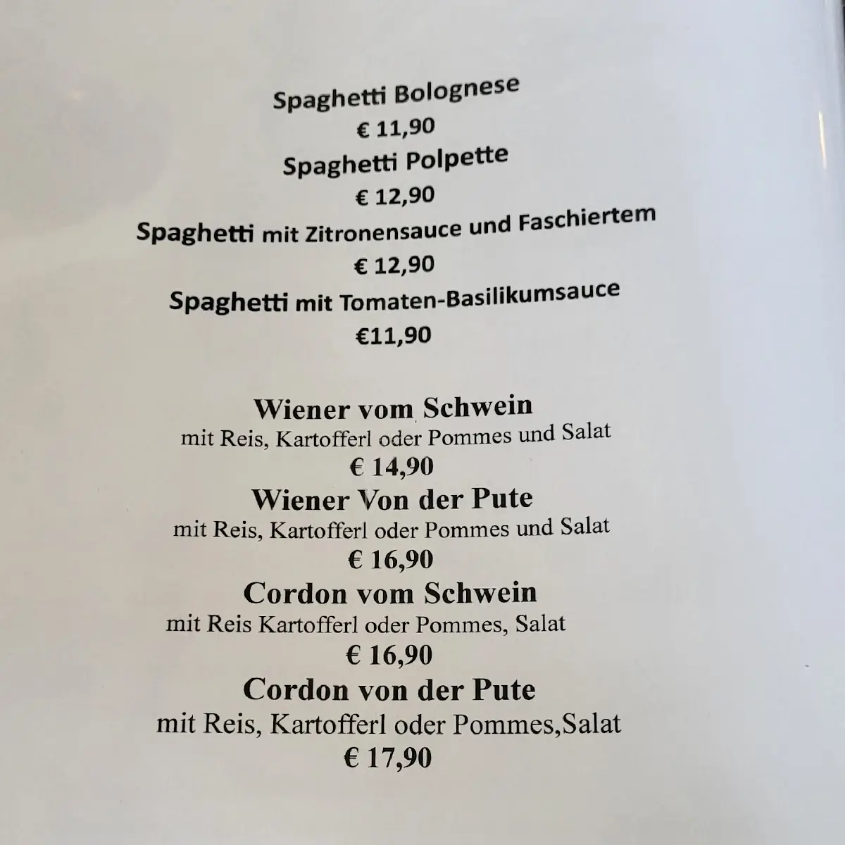 Speisekarte photo 2