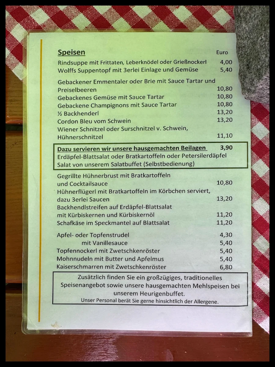 Speisekarte photo 2