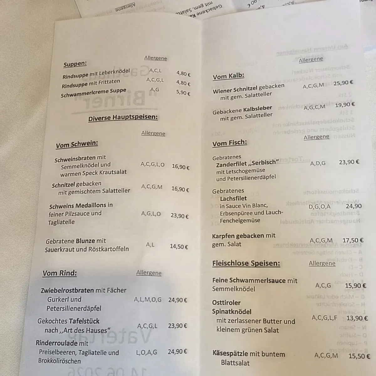 Speisekarte photo 1