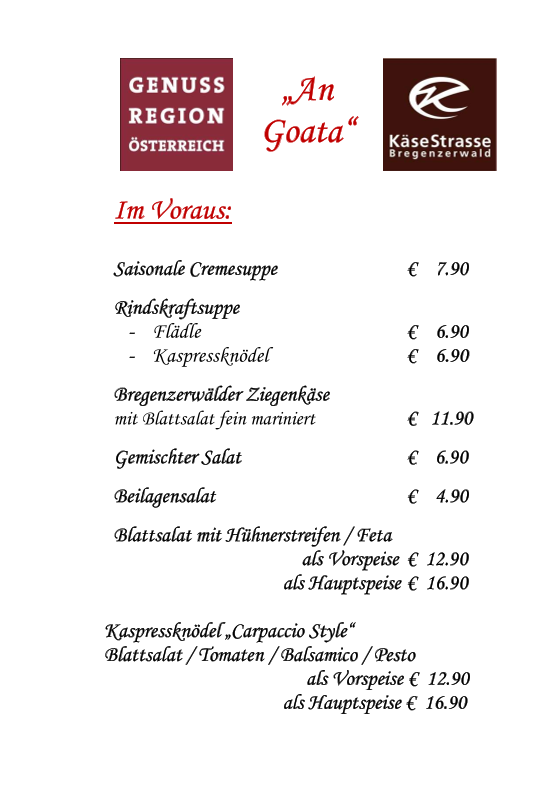 Speisekarte photo 1