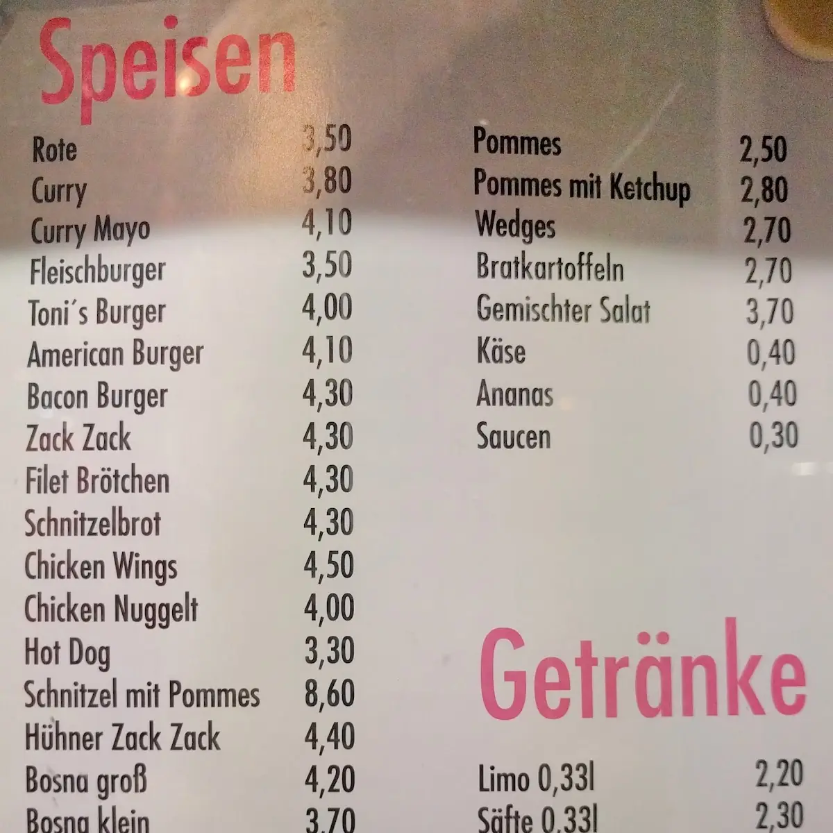 Speisekarte photo 1