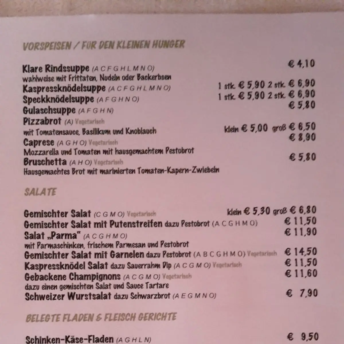Speisekarte photo 4