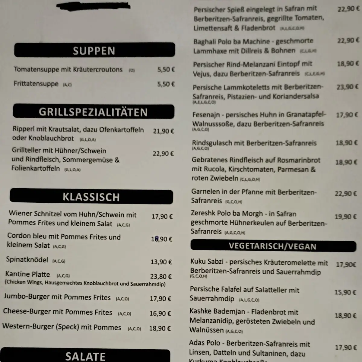 Speisekarte photo 2