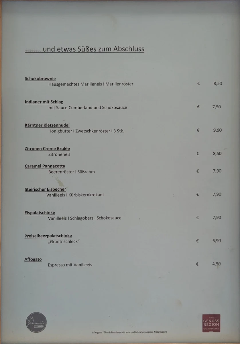 Speisekarte photo 2