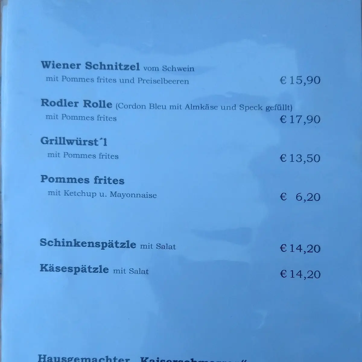 Speisekarte photo 5