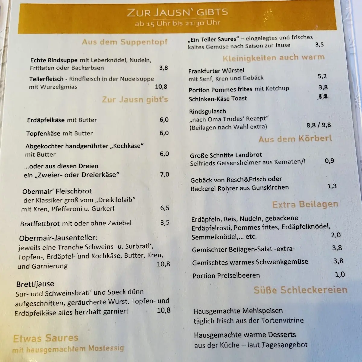 Speisekarte photo 2