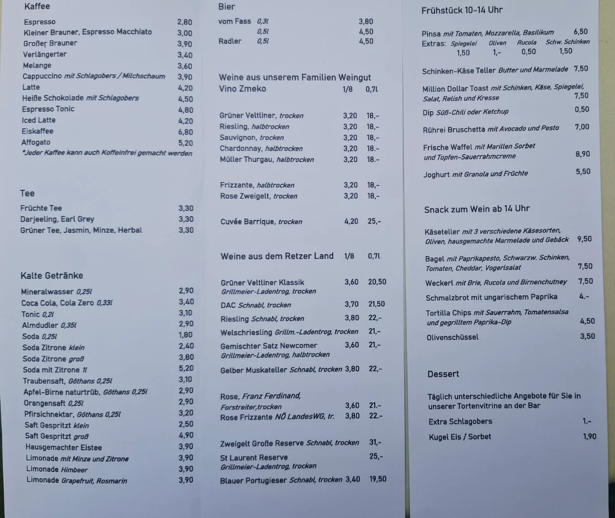 Speisekarte photo 1