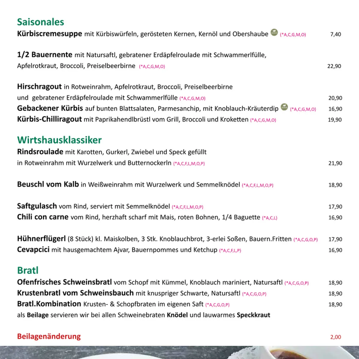 Speisekarte photo 1