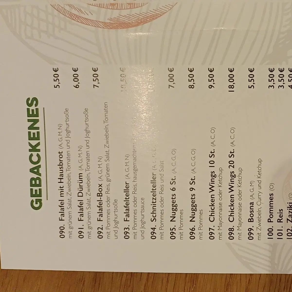 Speisekarte photo 3
