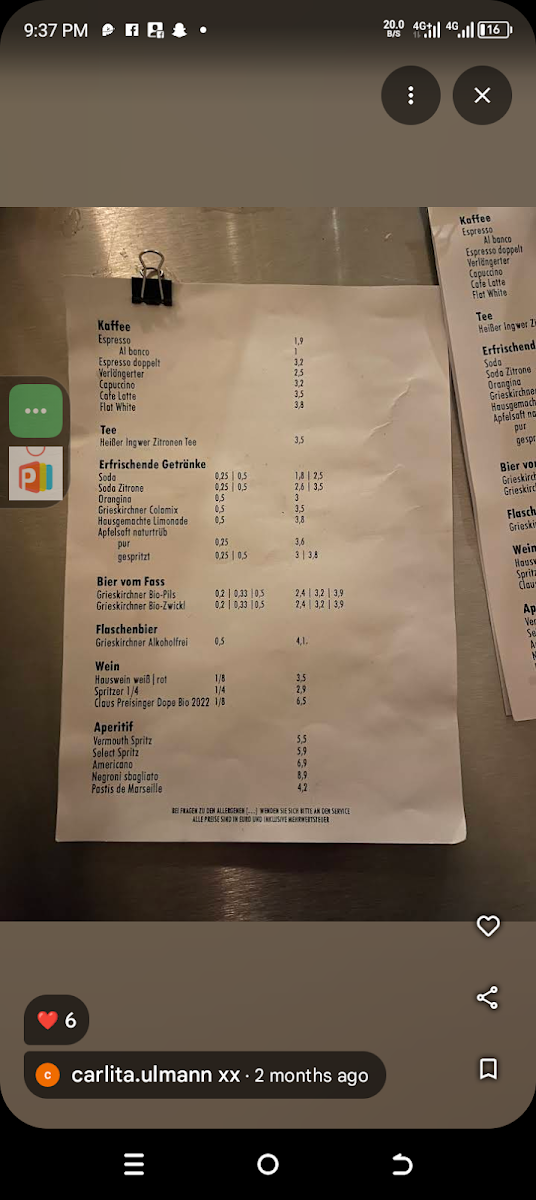 Speisekarte photo 3