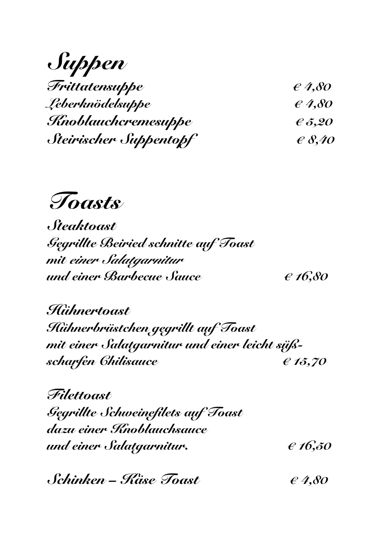 Speisekarte photo 1