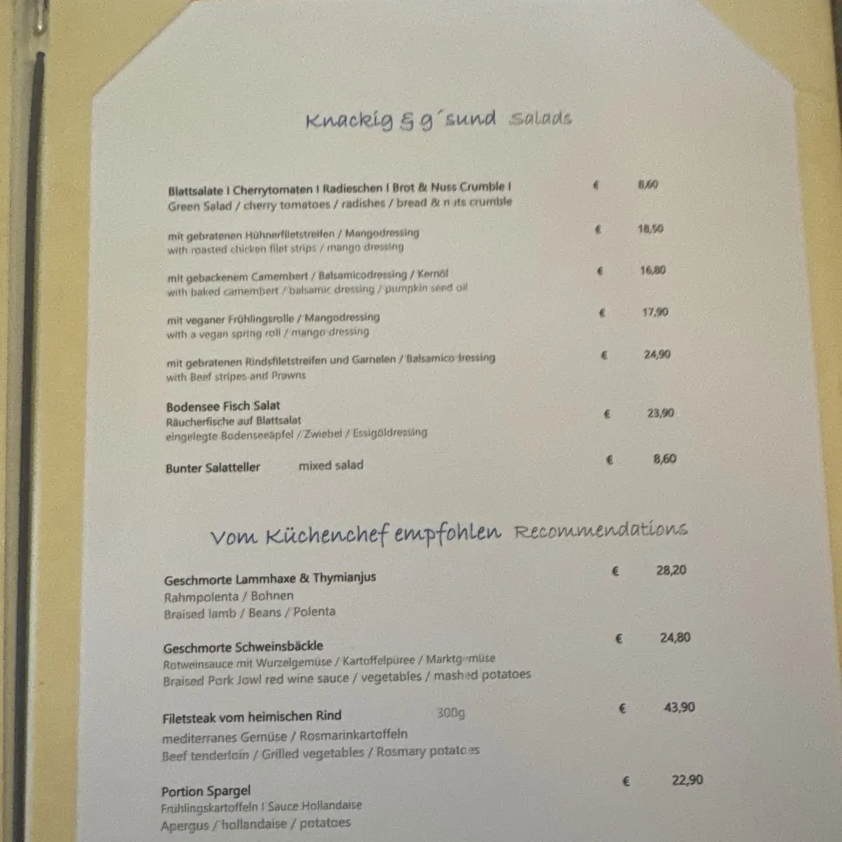Speisekarte photo 2