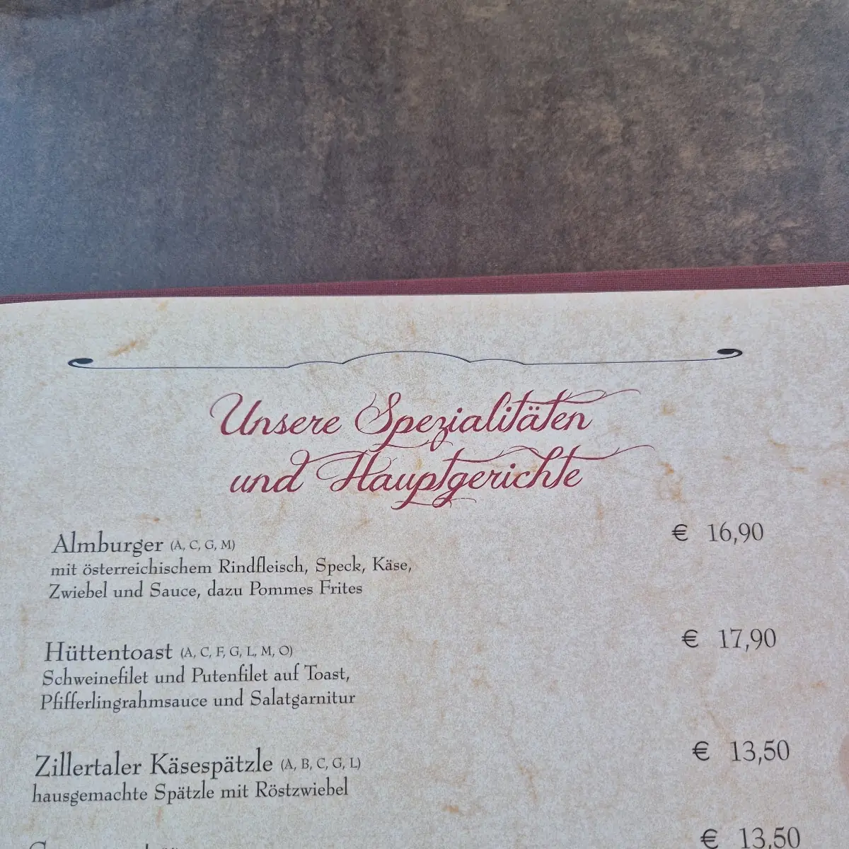 Speisekarte photo 1