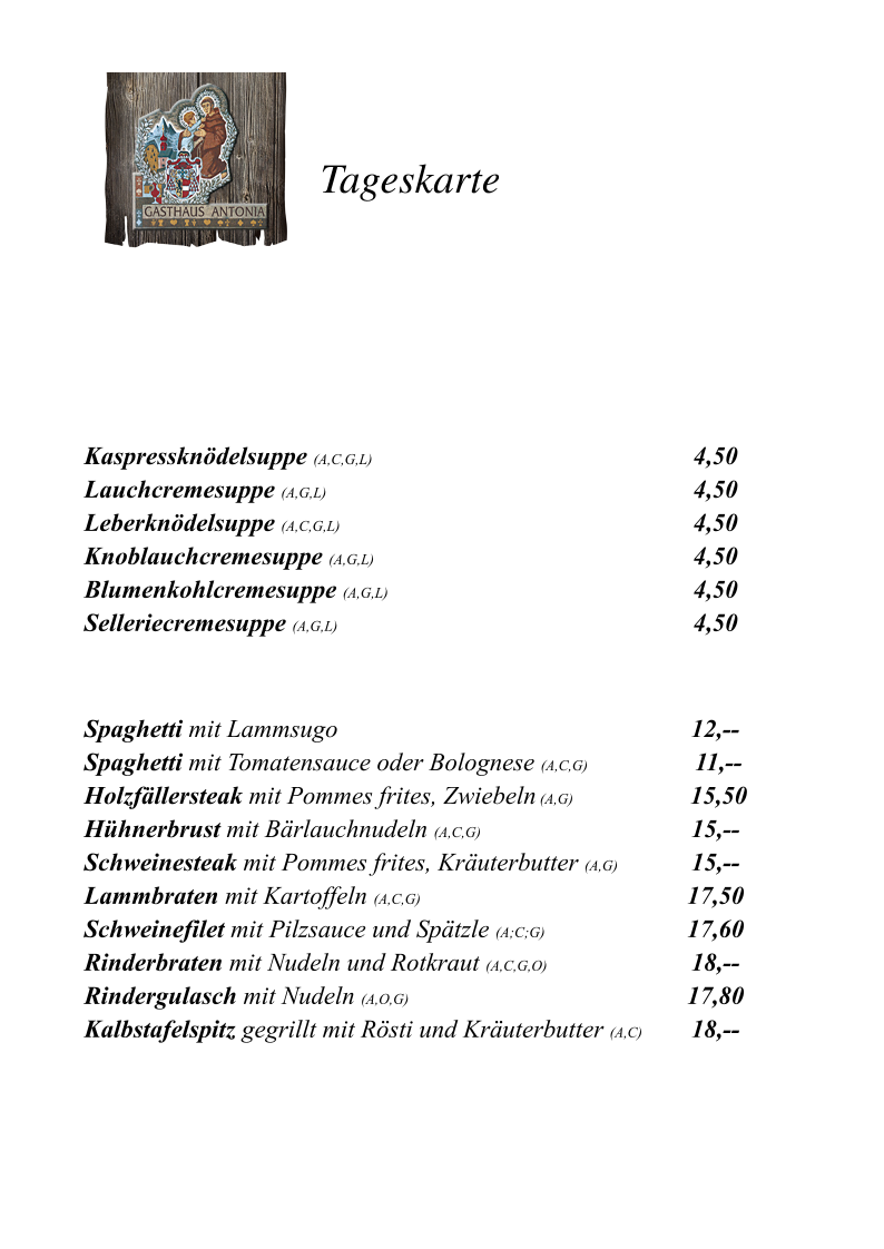 Speisekarte photo 3