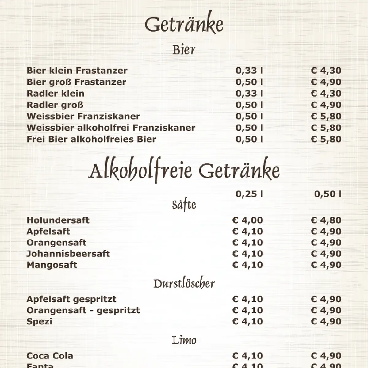 Speisekarte photo 1