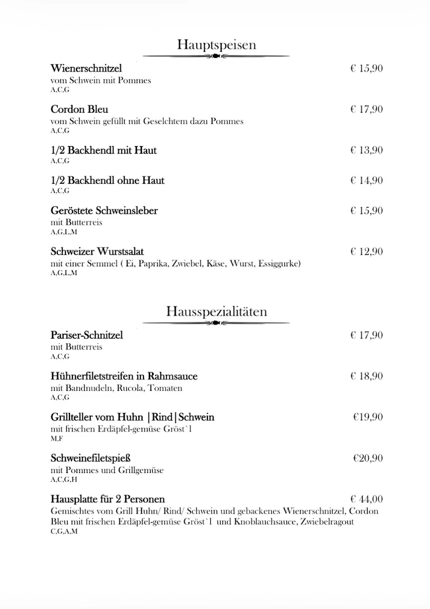 Speisekarte photo 1