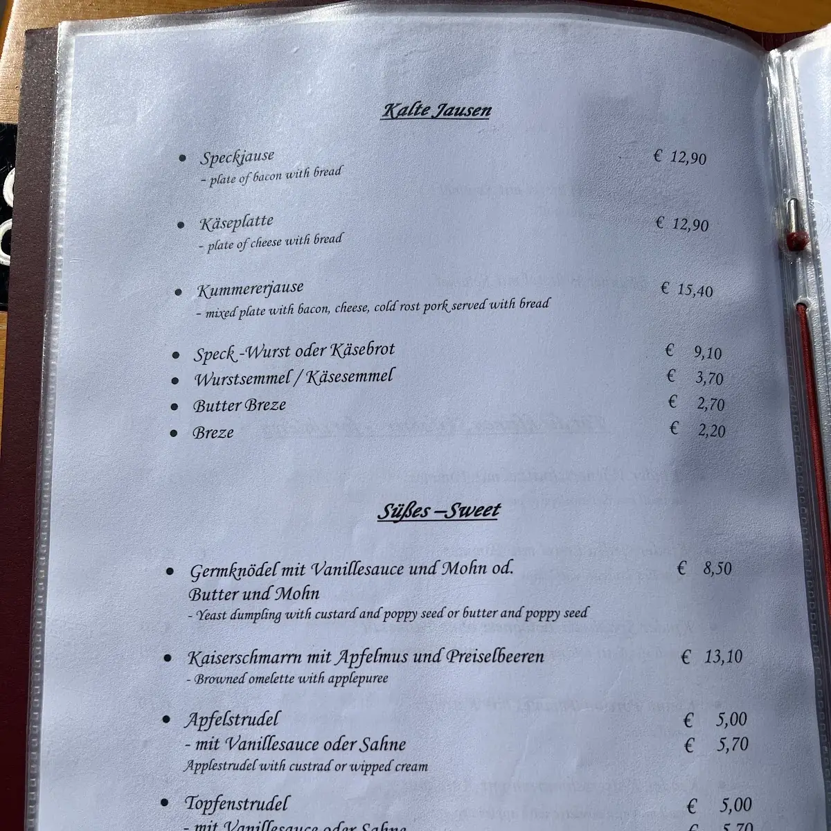 Speisekarte photo 1