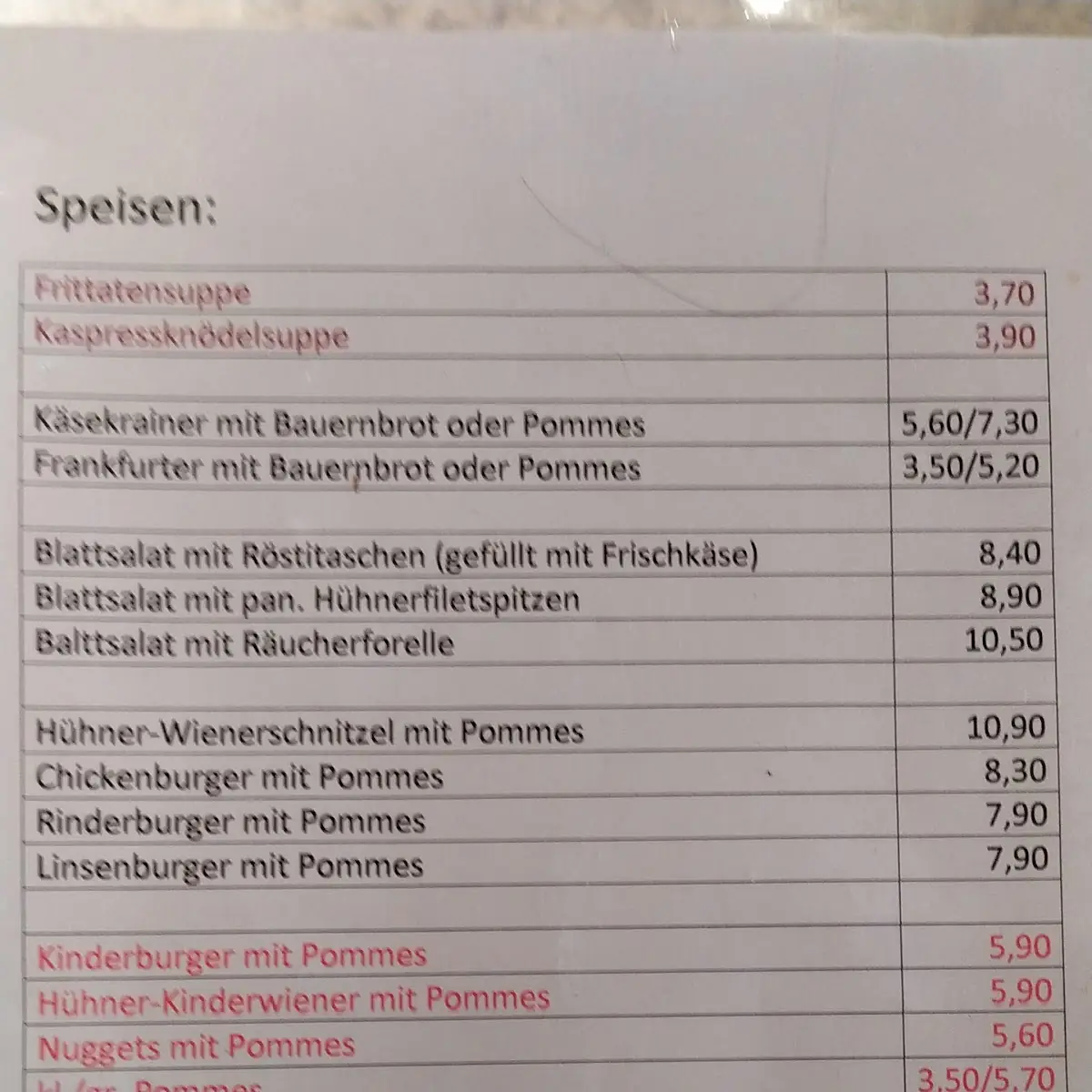 Speisekarte photo 1