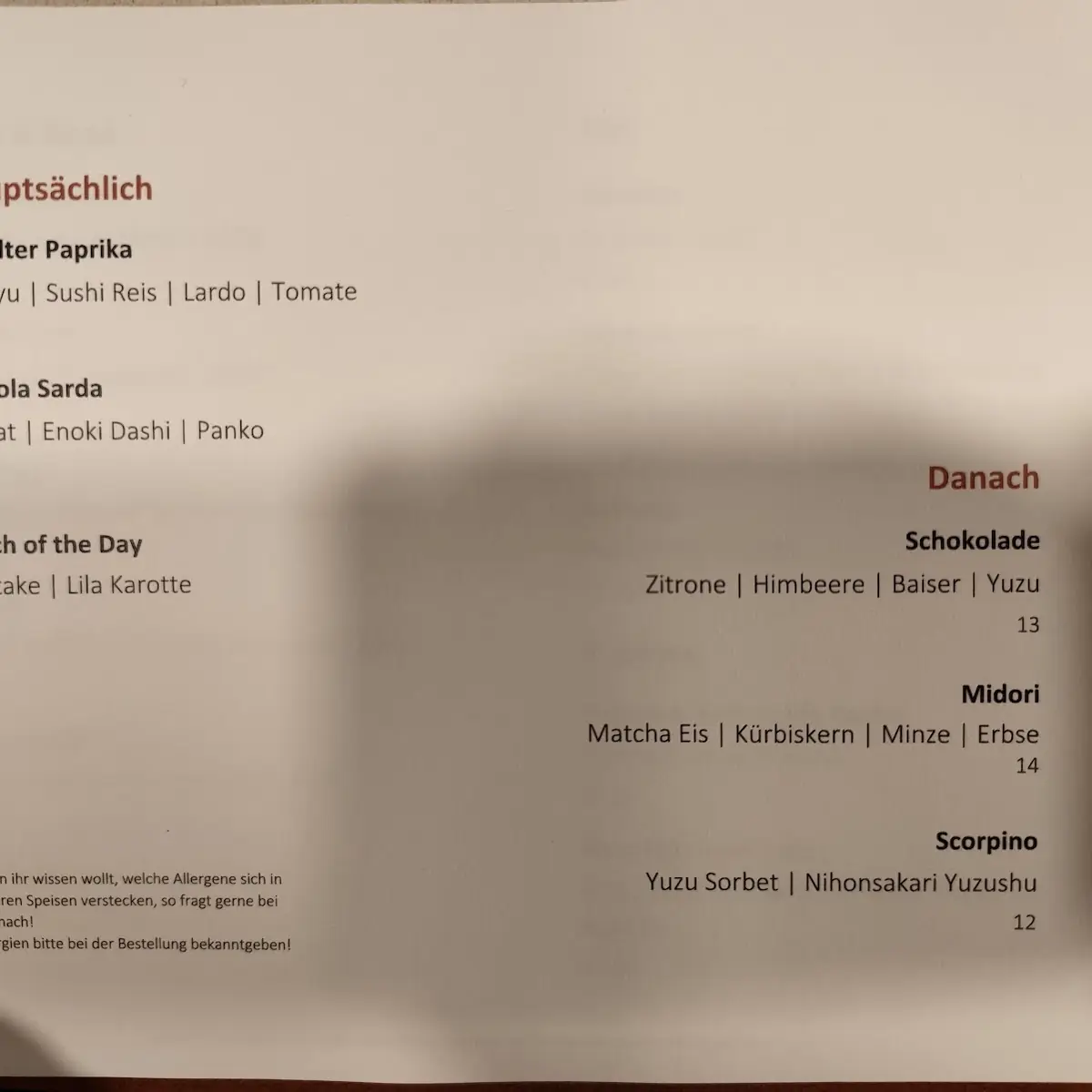 Speisekarte photo 1