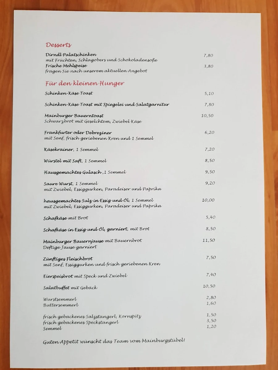Speisekarte photo 1