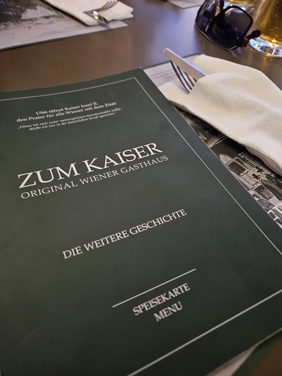 Speisekarte, Gasthaus ZUM KAISER