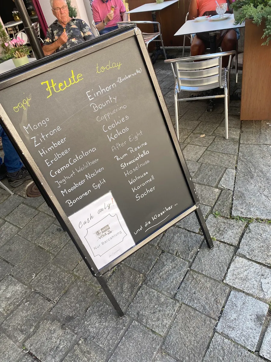Speisekarte, Udos Eisparadies Kufstein