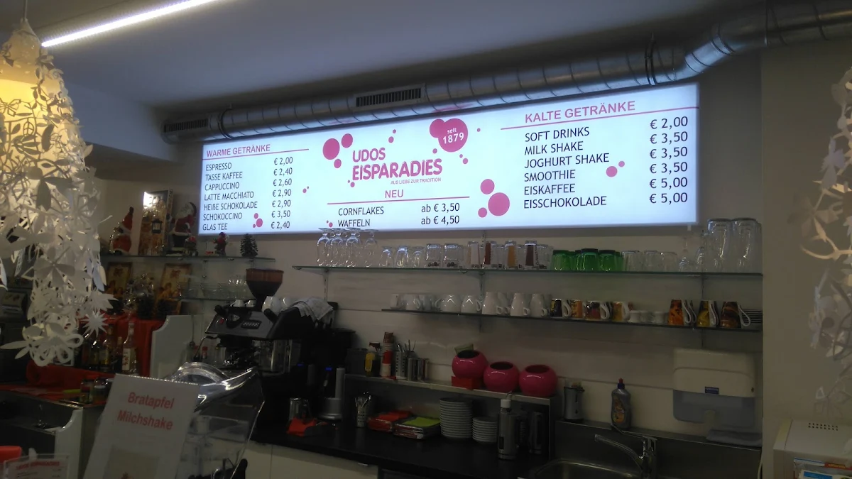 Speisekarte, Udos Eisparadies Kufstein