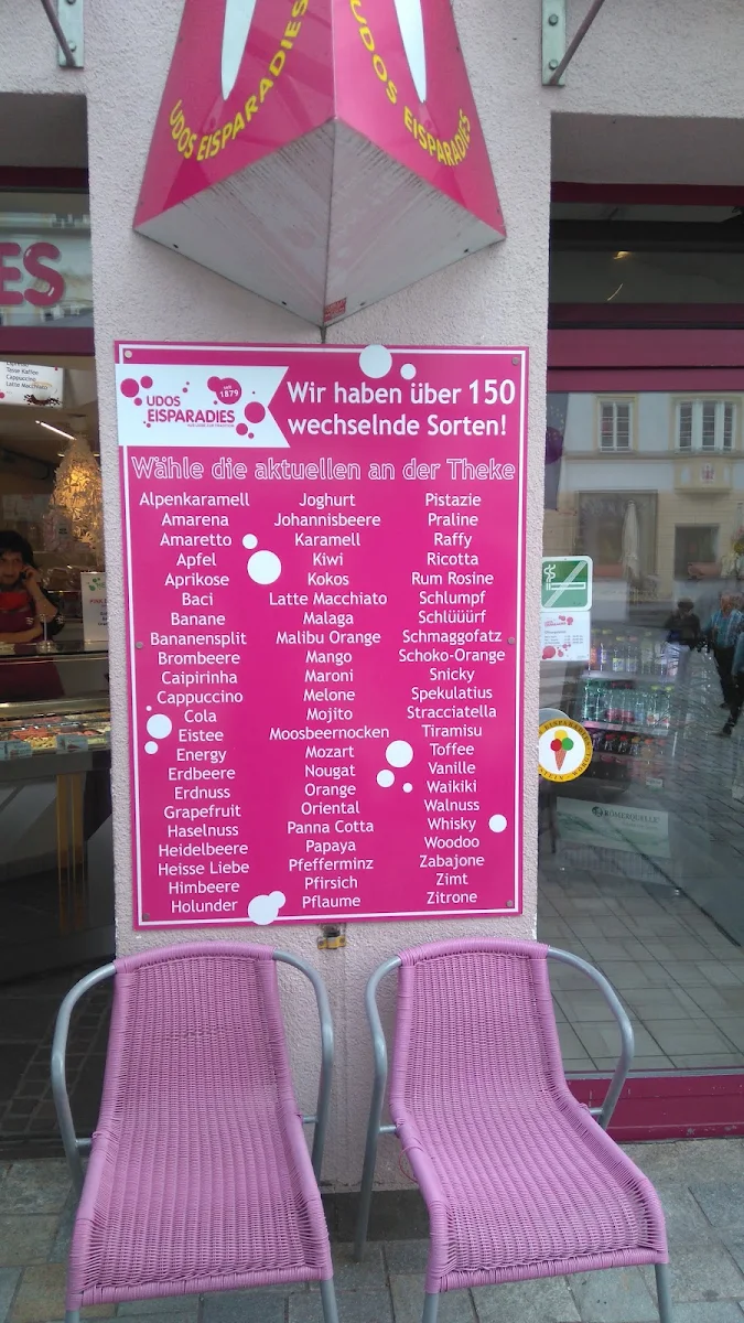 Speisekarte, Udos Eisparadies Kufstein