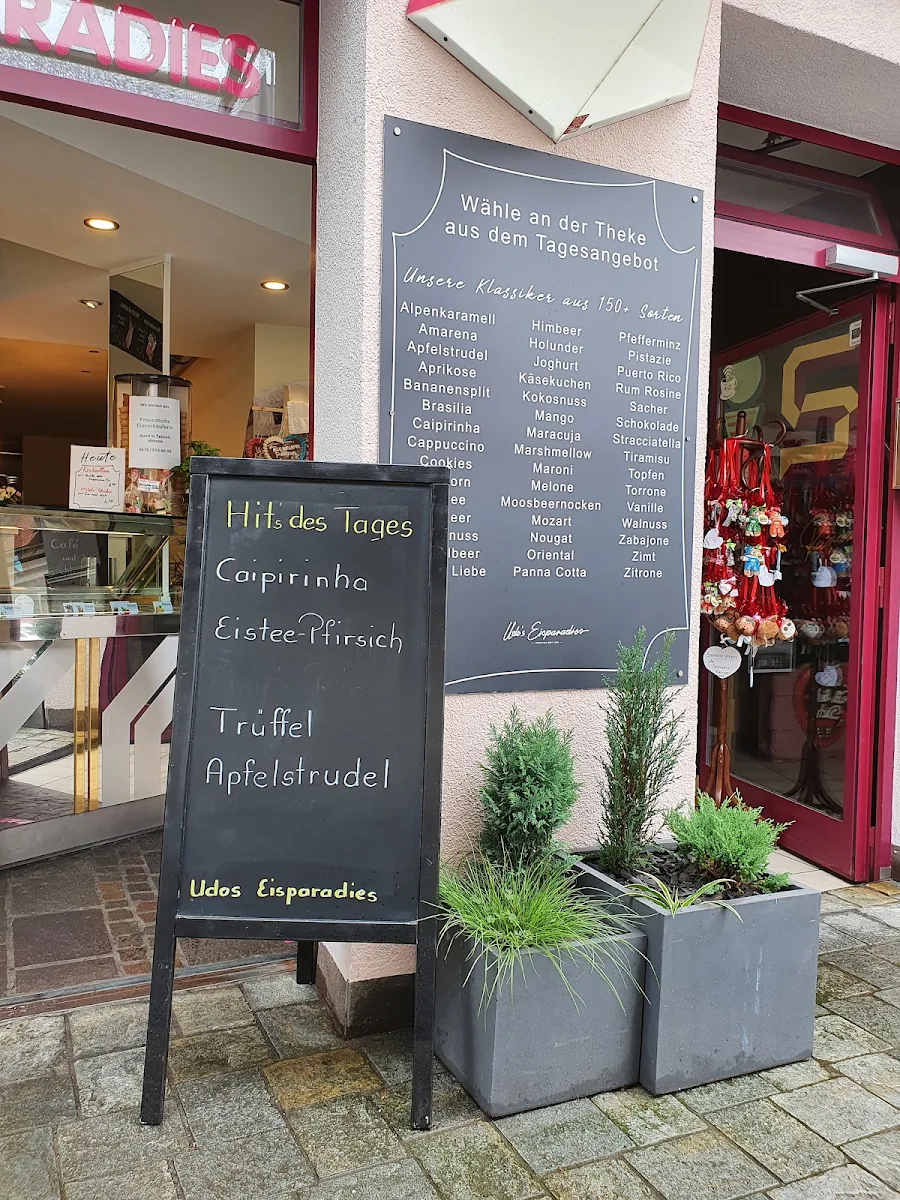 Speisekarte, Udos Eisparadies Kufstein