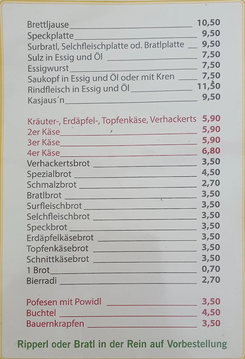 Speisekarte photo 1