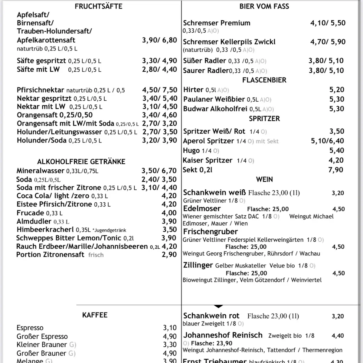 Speisekarte photo 1