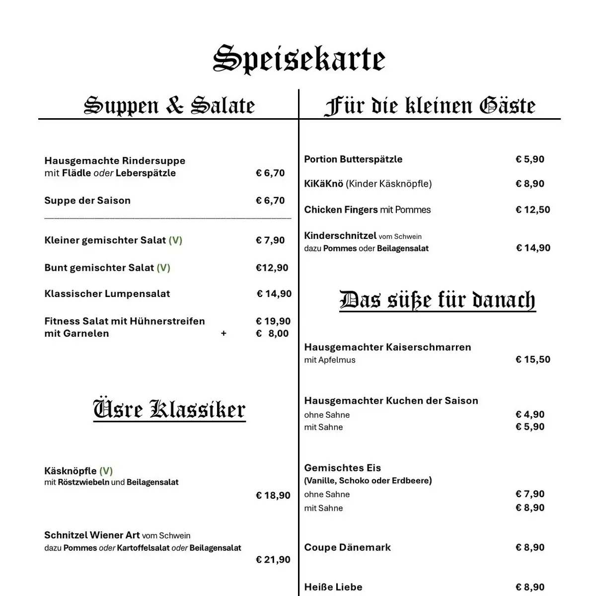 Speisekarte photo 1