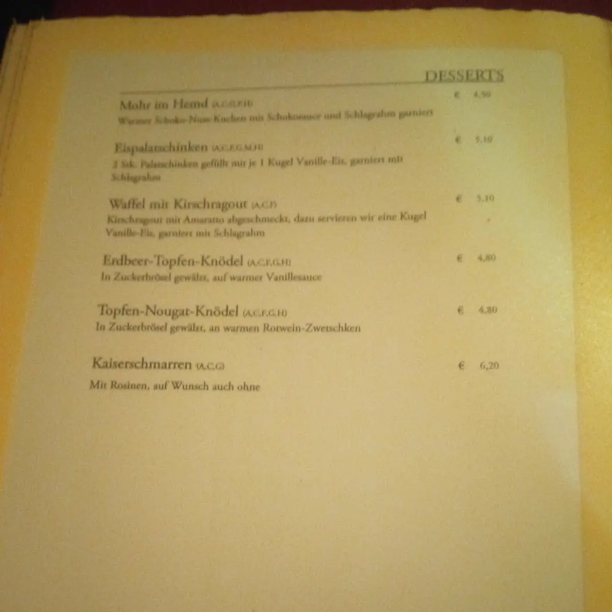 Speisekarte photo 2