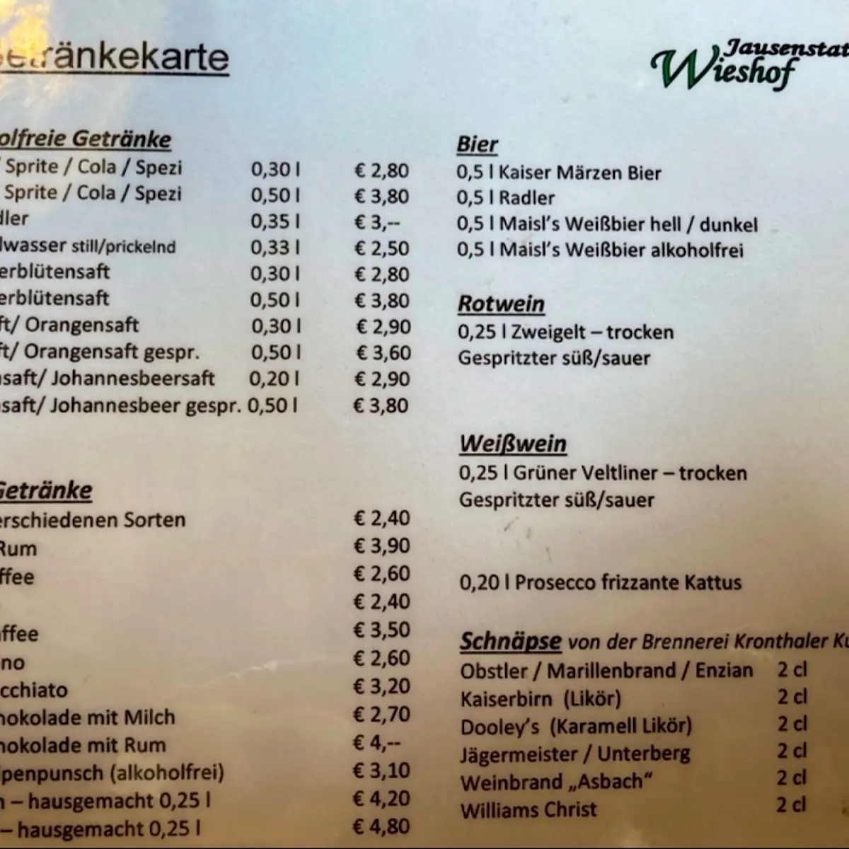 Speisekarte photo 1