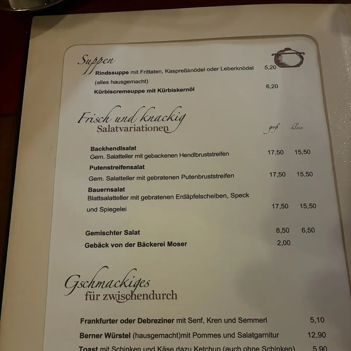 Speisekarte photo 1