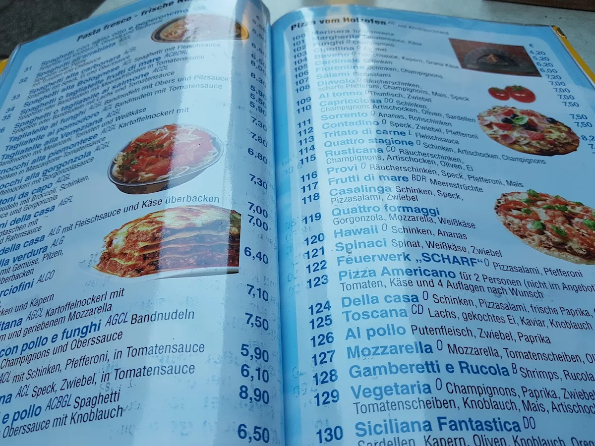 Speisekarte, Pizzeria Angelo Traiskirchen