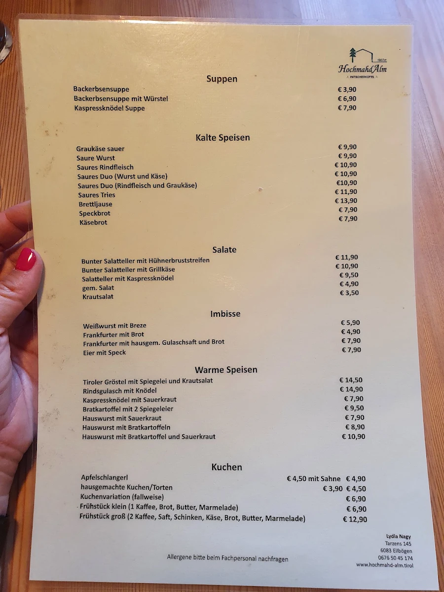 Speisekarte photo 1