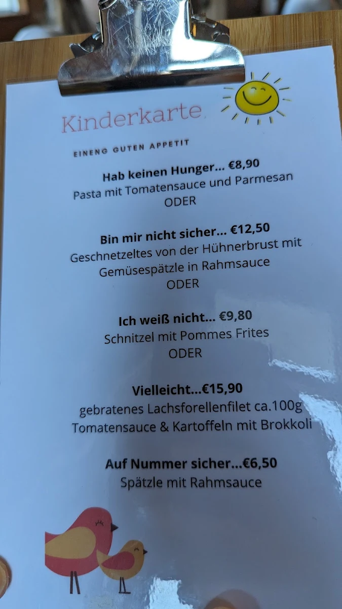 Speisekarte, Gasthaus Rössle - Nenzing, Österreich