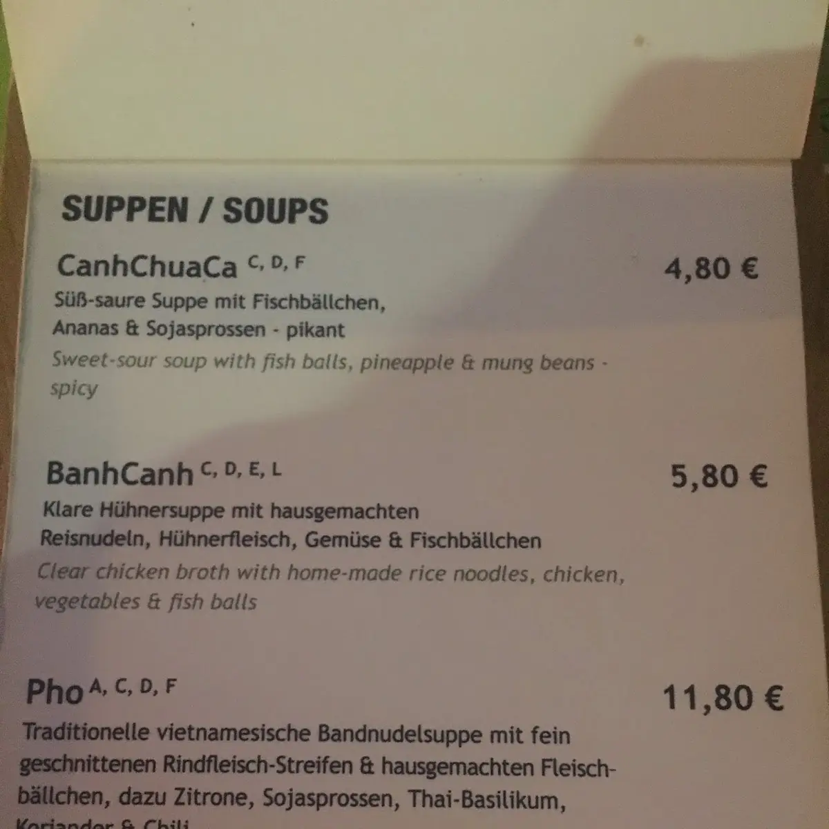 Speisekarte photo 2