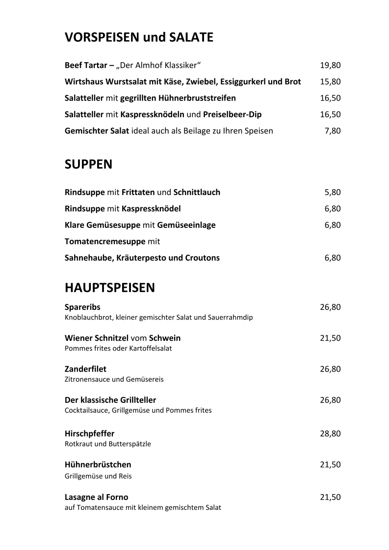 Speisekarte photo 1