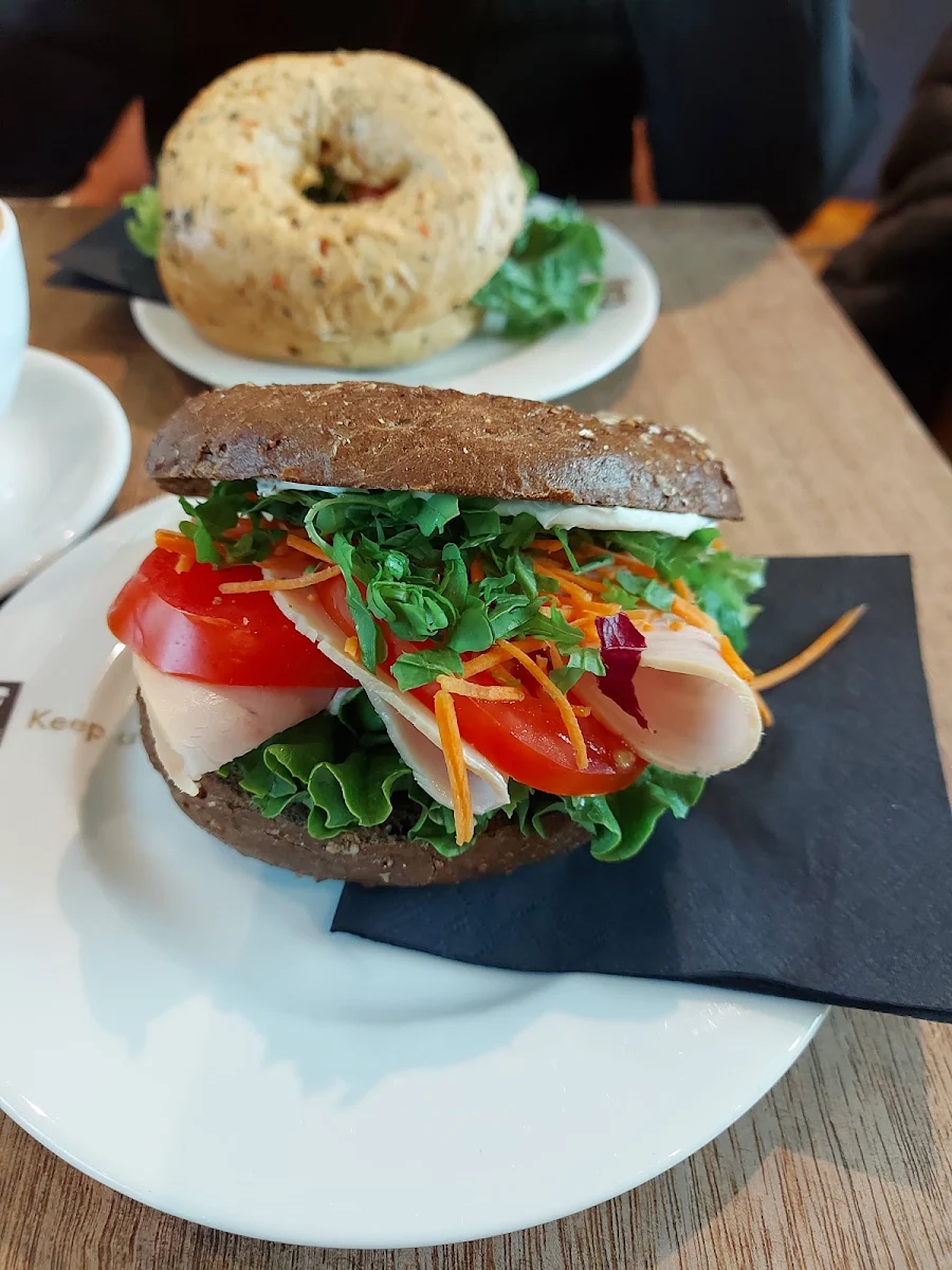 Bagel with Salmon Avocado Roll Cream Cheese