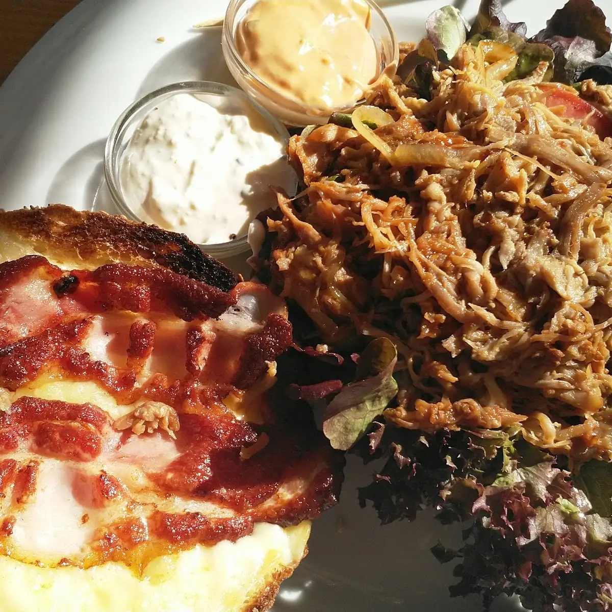 Pulled Pork Burger Den Deckel Abgenommen